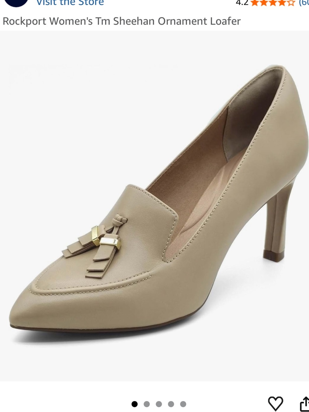 Rockport Taupe Pointed-Toe Tassel Loafer Pump
